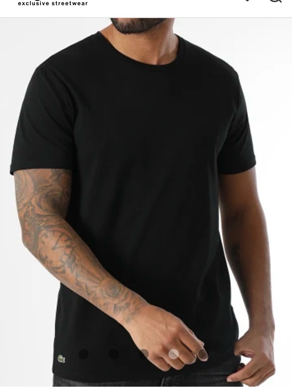 Lacoste Black tee shirt  Crew Neck size M Classic Fit